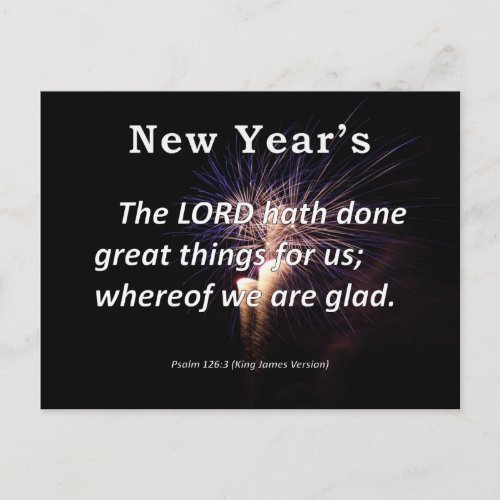 New Years Psalm 126_3 Holiday Postcard