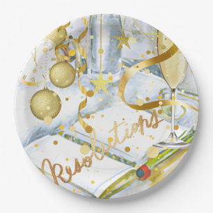 New Year's Resolution Collection Paper Plates