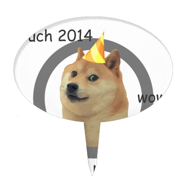 New Years Resolution Doge Cake Topper (Front)