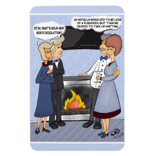 New Year's Resolution Funny Cartoon Magnet