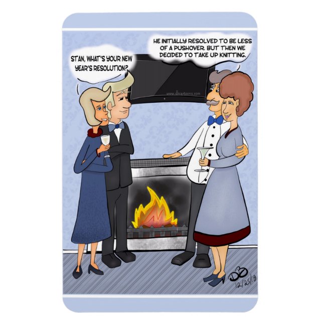 New Year's Resolution Funny Cartoon Magnet (Vertical)