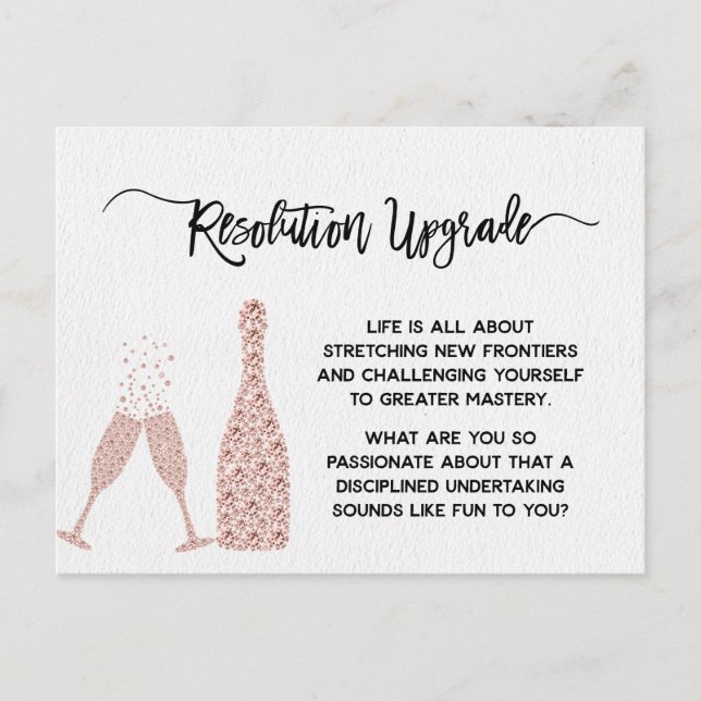 New Year's Resolution Upgrade Motivational Postcard (Front)