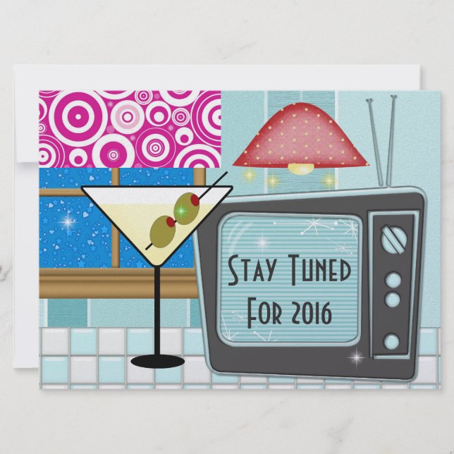 New Year's Retro Rockin'  - SRF Invitation (Front)