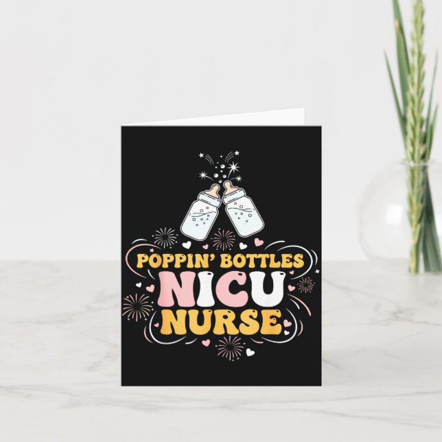 New Years Shirt, Nurse Png Bottles For The New Yea Card (Front)
