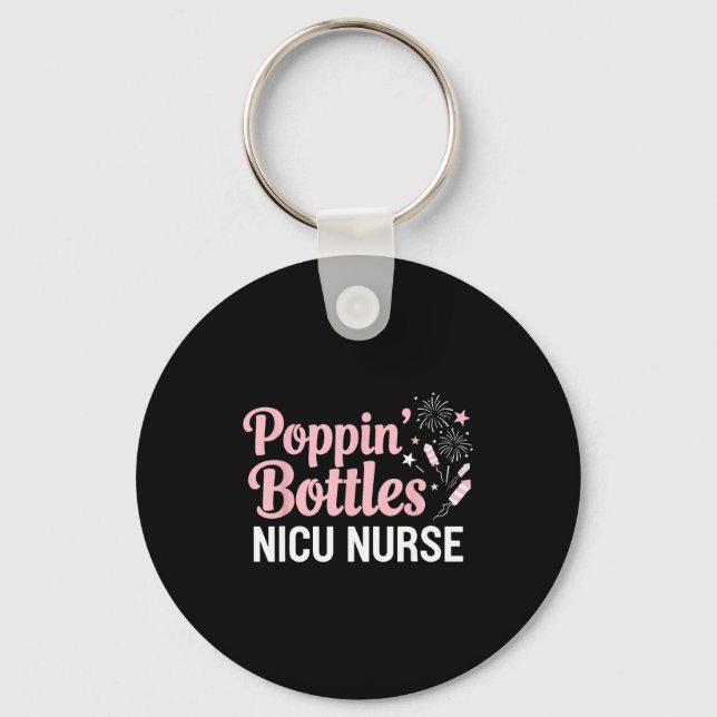 New Years Shirt, Nurse Png Bottles For The New Yea Keychain (Front)