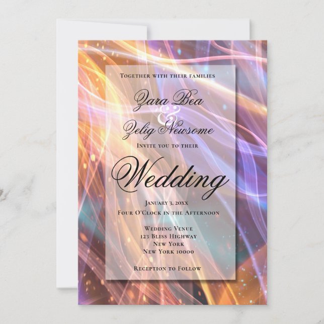 New Years Sparkle Celebration  Wedding Announcement (Front)