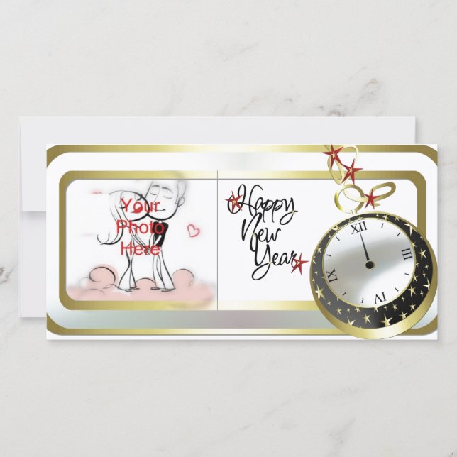 New Years Template Family Photo Cards (Front)