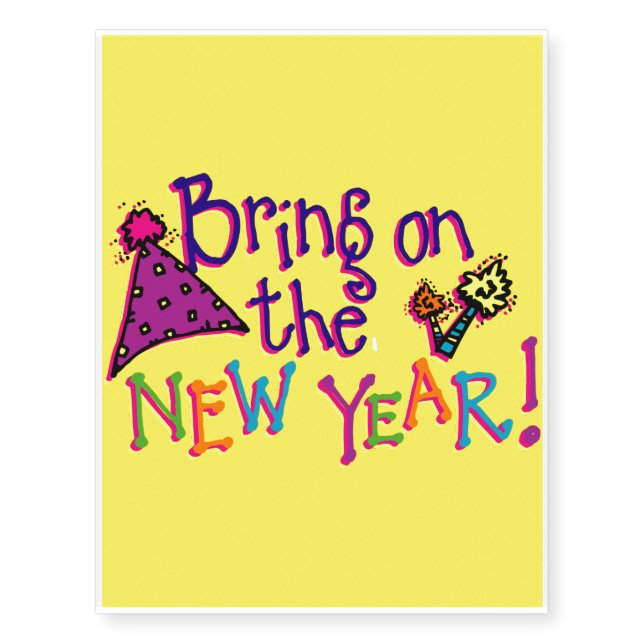 New years temporary tattoos (Front)