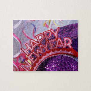New Year's tiara and sequined hat, with Jigsaw Puzzle