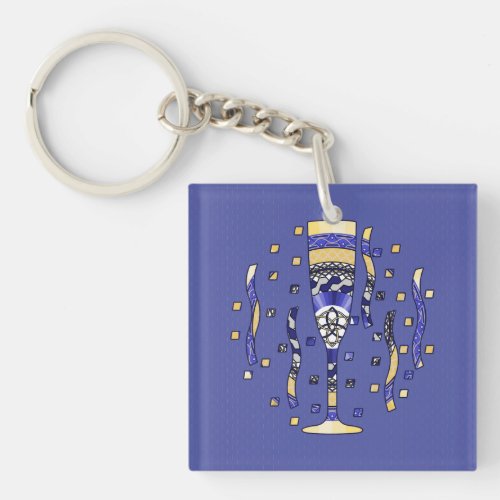 New Years Toast Acrylic Keychain