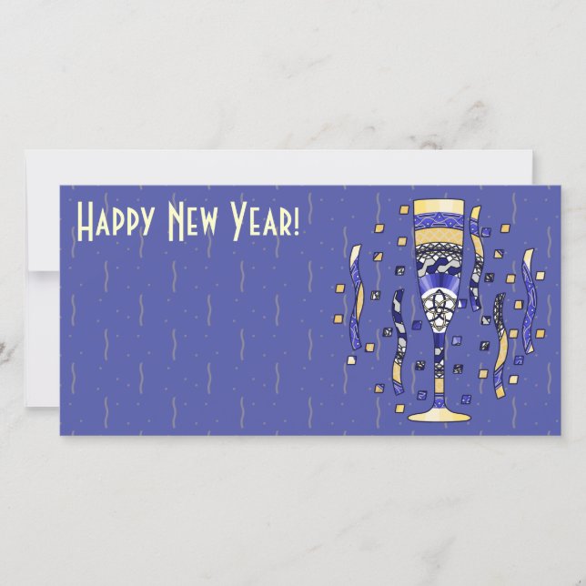 New Year's Toast Photo Card (Front)