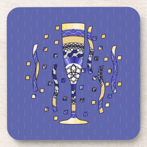 New Years Toast Square Coaster