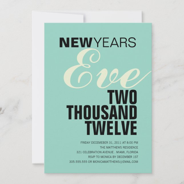 NEW YEARS TYPOGRAPHY | NYE PARTY INVITATION (Front)