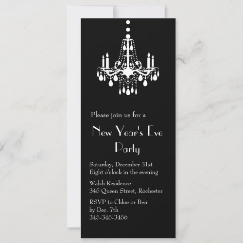New Years under the Lights Invitation (black)