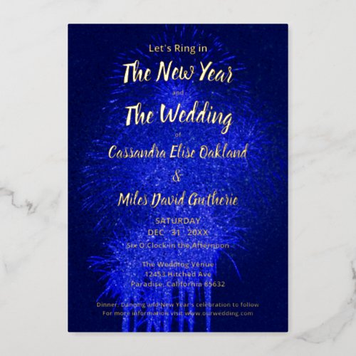 New Years Wedding Invitation Foil Card