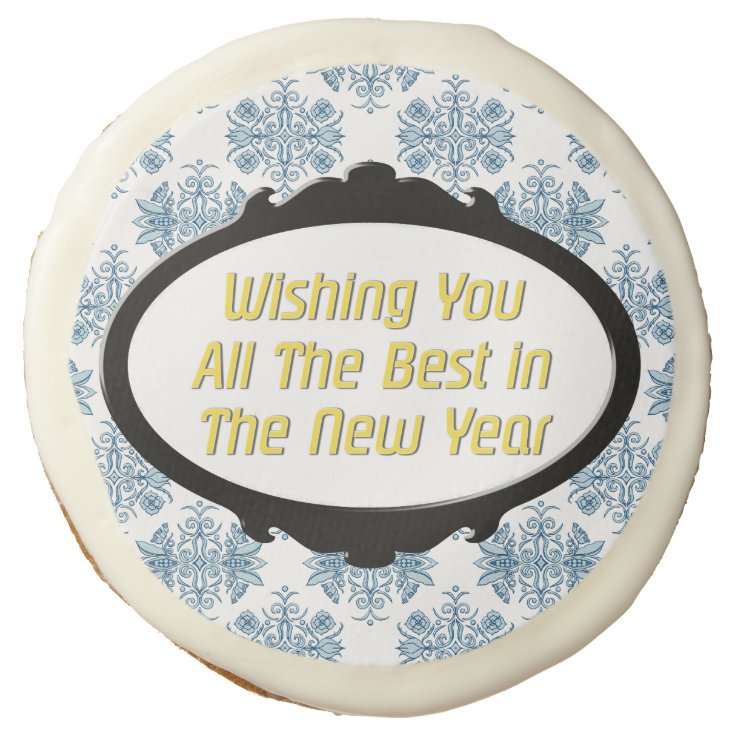 "New Year's Wishes" Sweet Rewards Sugar Cookie Zazzle