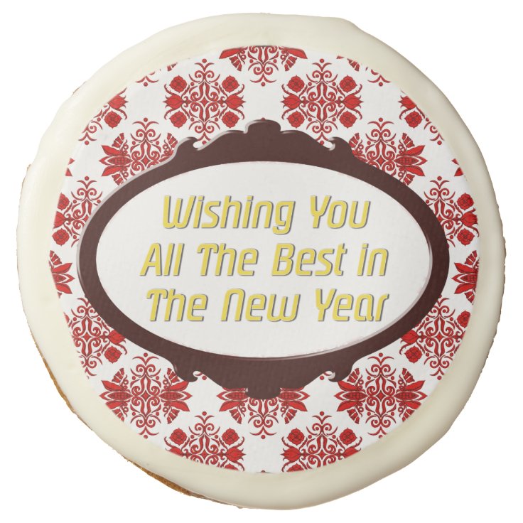 "New Year's Wishes" Sweet Rewards Sugar Cookie Zazzle