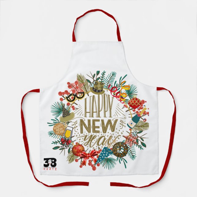 New Year's Wreath Apron (Front)