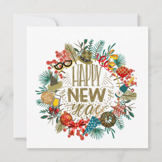 New Year's Wreath Holiday Card