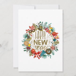 New Year's Wreath Holiday Card