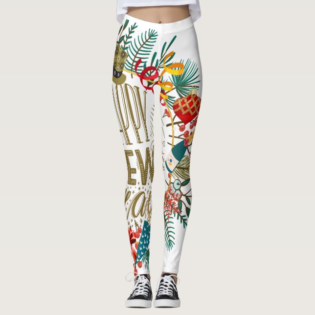 New Year's Wreath Leggings (Front)