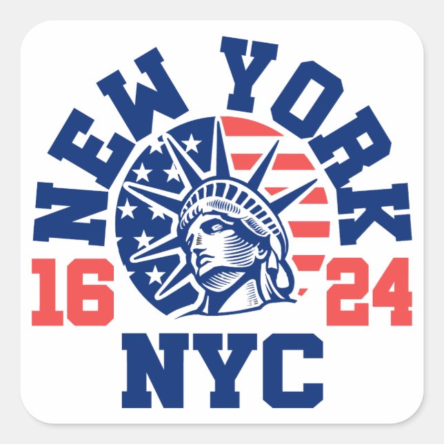 New York 1624 Square Sticker (Front)