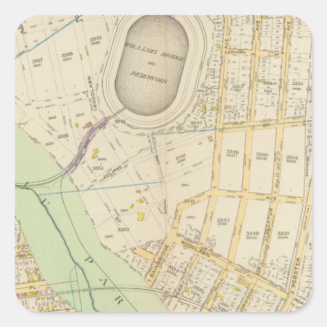 New York 17 Square Sticker (Front)