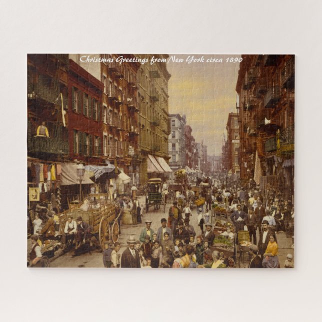 New York-  1891.Christmas Greetings Jigsaw Puzzle (Horizontal)