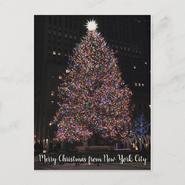 New York 2018 Rockefeller Center Christmas Tree Holiday Postcard (Front)