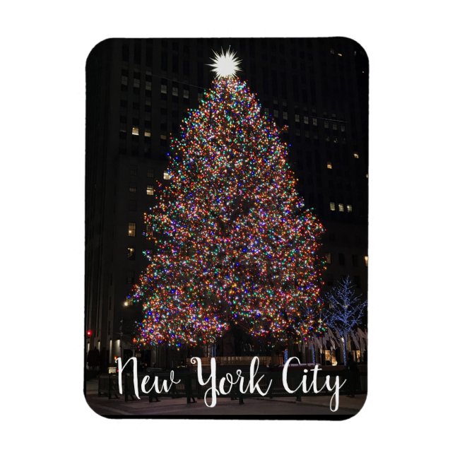 New York 2018 Rockefeller Center Christmas Tree Magnet (Vertical)
