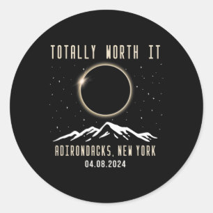 New York 2024 Total Solar Eclipse 1 Classic Round Sticker