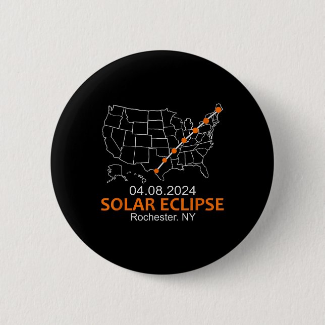New York 2024 Total Solar Eclipse  Button (Front)