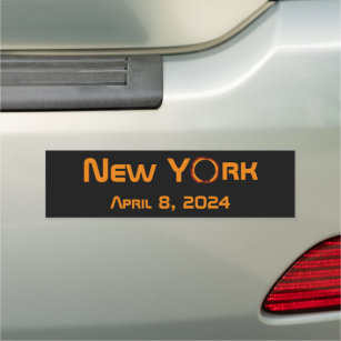 New York 2024 Total Solar Eclipse  Car Magnet