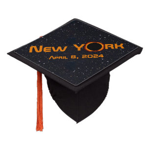 New York 2024 Total Solar Eclipse  Graduation Cap Topper