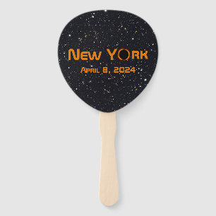 New York 2024 Total Solar Eclipse  Hand Fan