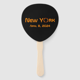 New York 2024 Total Solar Eclipse Hand Fan