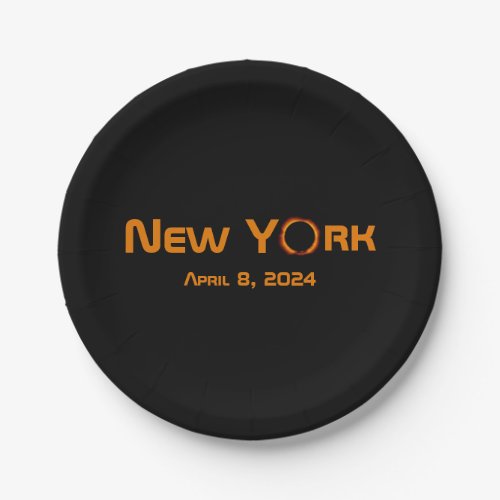 New York 2024 Total Solar Eclipse  Paper Plates