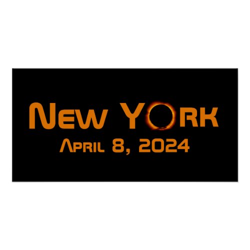 New York 2024 Total Solar Eclipse  Poster