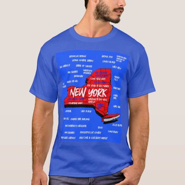 New York 3d map design T-Shirt (Front)