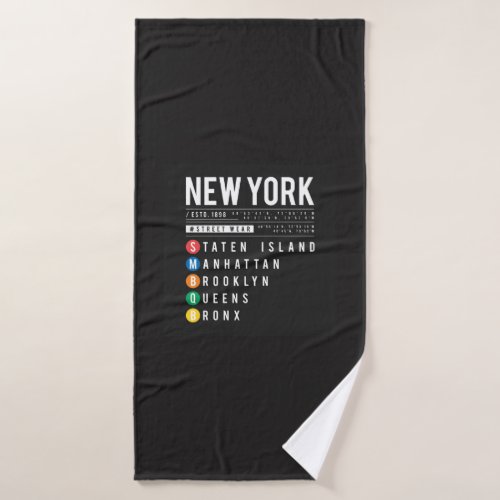 New York 5 Boroughs Bath Towel