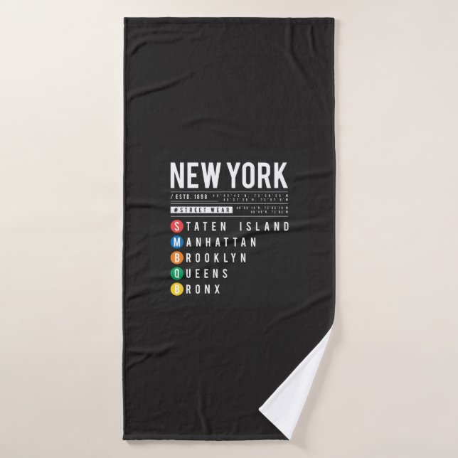 New York 5 Boroughs Bath Towel (Bath Towel)