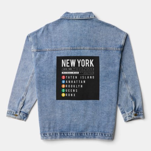 New York 5 Boroughs Denim Jacket