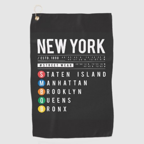 New York 5 Boroughs Golf Towel