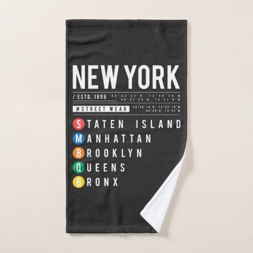 New York 5 Boroughs Hand Towel