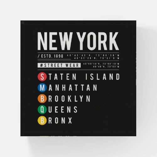 New York 5 Boroughs Paperweight