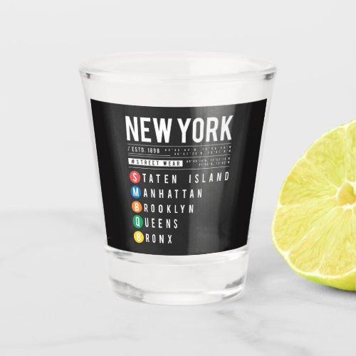 New York 5 Boroughs Shot Glass