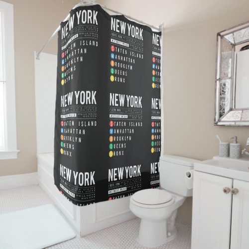 New York 5 Boroughs Shower Curtain