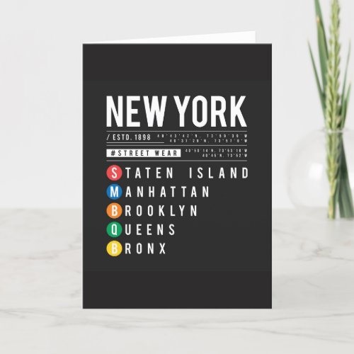 New York 5 Boroughs Thank You Card