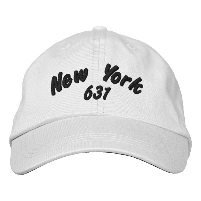 New York 631 area code. Embroidered Baseball Cap (Front)