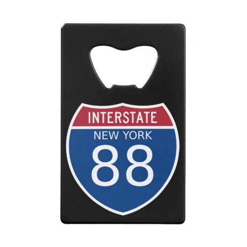 New York 88 Interstate Sign Credit Card Bottle Opener